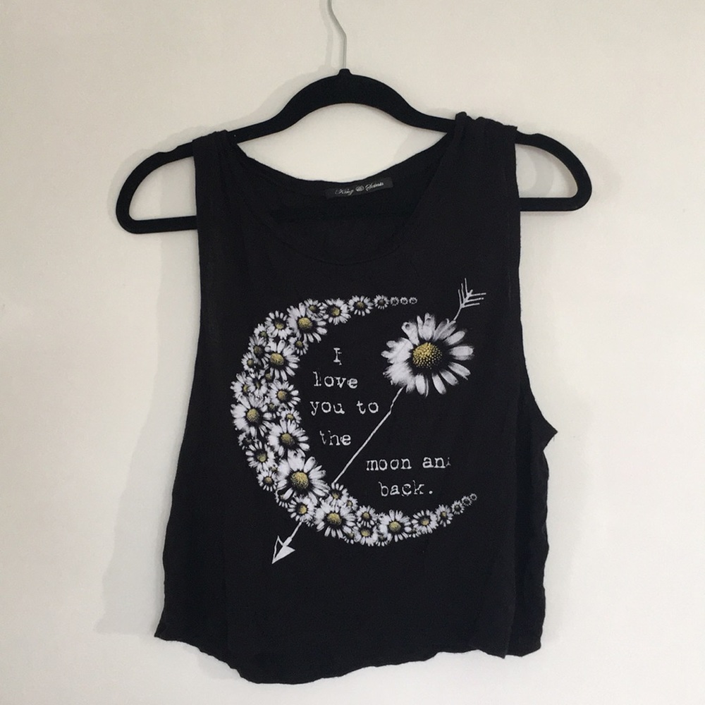 Black “I love You to The Moon and Back” muscle tee